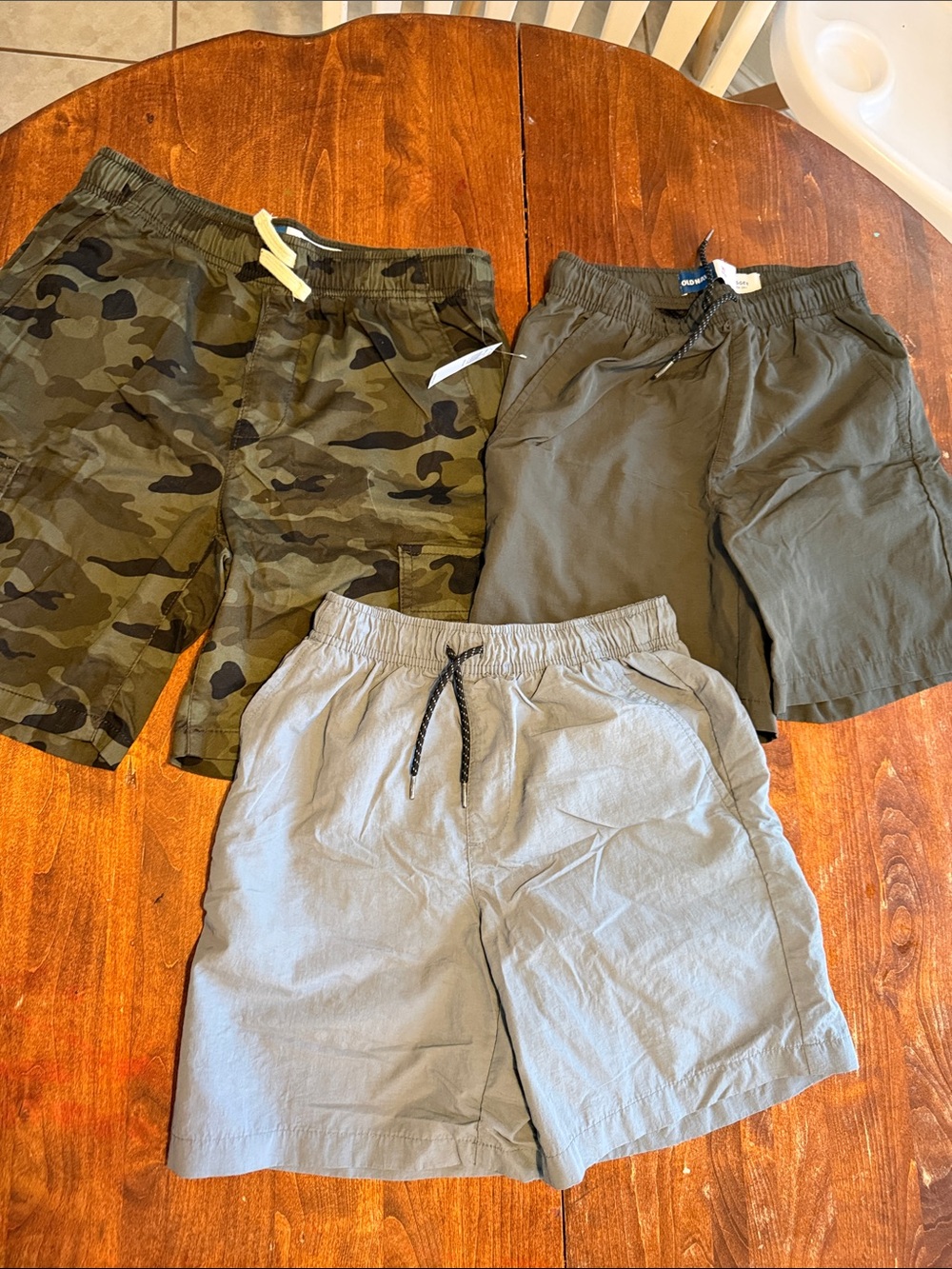 Old Navy Men’s Shorts Pack - Camo, Olive, Light Gray